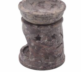 Small Soapstone Oil Burner 8cm - Sun & Stars