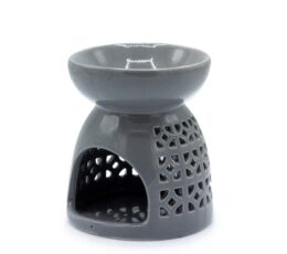 Classic Oil Burner - Morrocan Cutout - Grey
