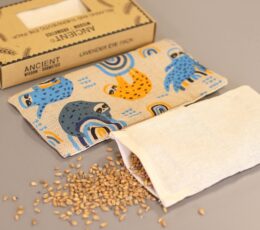 Lavender Natural Cotton and Juco Eye Pillow in Gift Box - Lazy Sloth