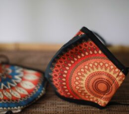 Reusable Fashion Face Covering - Orange Mandala (Adult)
