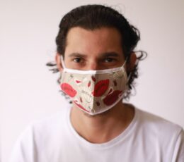 Reusable Fashion Face Covering - Oriental Poppies (Adult)