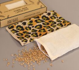 Lavender Natural Cotton and Juco Eye Pillow in Gift Box - Night Leopard