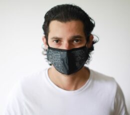 Reusable Fashion Face Covering - Black Elegance  (Adult)