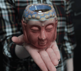 Buddha Oil Burner - Rose & Teal