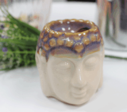 Buddha Oil Burner - Ivory & Mint