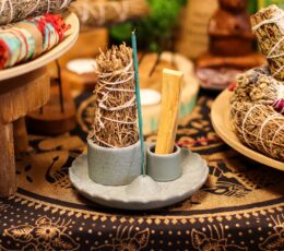 Palo Santo Stick & Smudge Holder - Lotus Flower - Blue