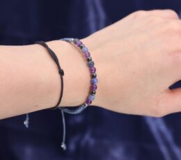 Zodiac Crystal Candle with Gemstone Bracelet - Sagittarius