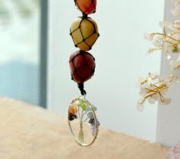 Hanging Chakra Stone  Pendant - Tree of Life