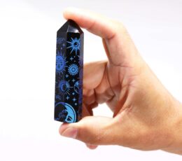 Black Obsidian Points (approx 60-70 gm 9cm) - Mystic Story - Midnight Blue