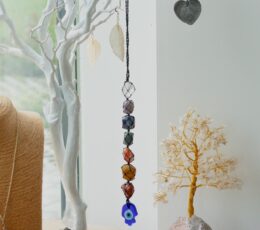 Hanging Chakra Stone  Pendant - Hamsa