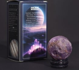 Ametyst Planet on a Sola Goldstone Stand - 40mm  (30x15mm stand)