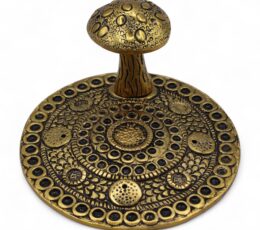 Mushroom Plate  - Brass Effect - Incense Holder