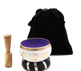 Yin & Yang Singing Bowl Set- White/Purple 10.7cm
