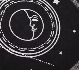 Esoteric Fringed Altar Cloth -  Moon & Sun Chart