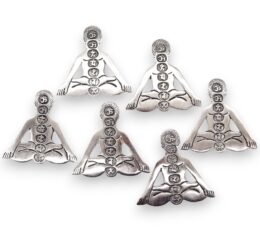 Polished Aluminum Seven Chakra Yoga Incense Holder 12x12cm