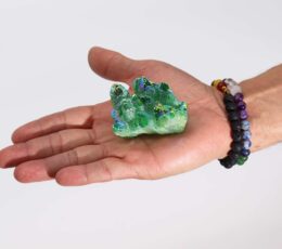 Med Enhanced Natural Quartz - Aura Green Flame Quartz (approx 100-150gm 7-10cm)