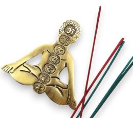 Gold Aluminum Seven Chakra Yoga Incense Holder 12x12cm