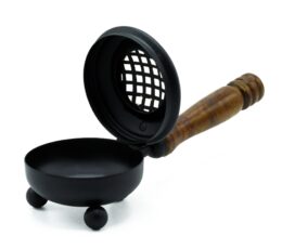 Med Iron Censer Incense Burner - Gold detail