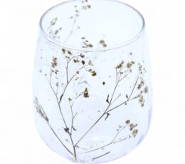 Natural Floral Glass - Vase Candle Holder - Margarita  - (12x11cm)