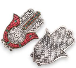 Red & Green Small Hamsa Incense Holder 13x5.5cm