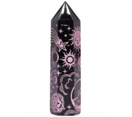 Black Obsidian Points (approx 60-70 gm 9cm) - Mystic Story - Rose Pink