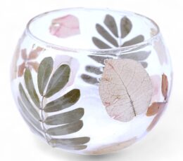 Natural Floral Glass - Bowl Candle Holder - Primavera  - (8x10cm)