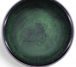 Extra Loud - Mushroom Singing Bowl - Moss Green (23x10.5cm, 1.3kg)