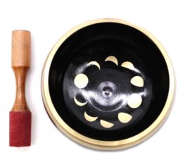 Lrg Moon Phase Singing Bowl Set- Black 14cm