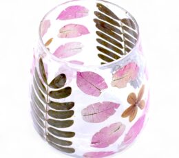 Natural Floral Glass - Vase Candle Holder - Primavera  - (12x11cm)