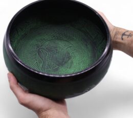 Extra Loud - Mushroom Singing Bowl - Moss Green (23x10.5cm, 1.3kg)