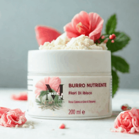 burro corpo fiori di ibisco
