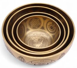 Pure Brass Etched Buddha - Set of 4 - Approx 3.85kg