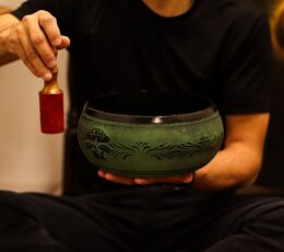 Extra Loud - Mushroom Singing Bowl - Moss Green (23x10.5cm, 1.3kg)