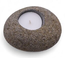 Natural Riverstone Candle Holder - Single Nightlight