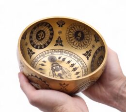 Pure Brass Etched Yogi - Set of 4 - Approx 3.85kg