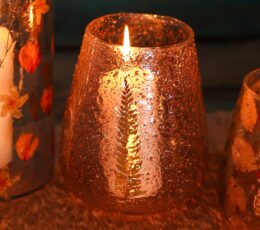 Natural Floral Glass - Large Bowl Candle Holder - Pino - (15x12cm)