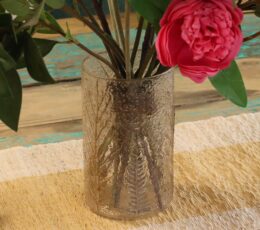 Natural Floral Glass - Tall Vase Candle Holder - Pino - (19x11cm)