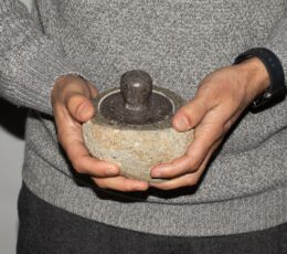 Natural Riverstone Grounding Pot -Medium (aprox 12x8cm)