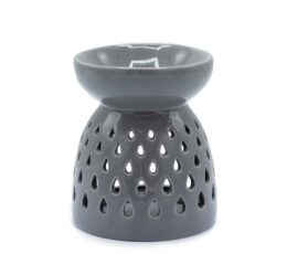 Classic Oil Burner - Teardrops Cutout - Grey