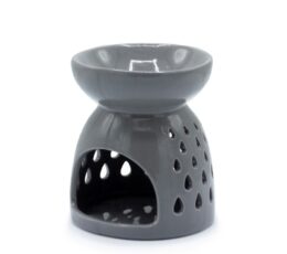 Classic Oil Burner - Teardrops Cutout - Grey