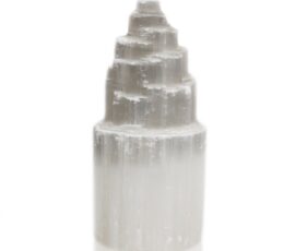 Natural Selenite Tower Lamp - 20 cm