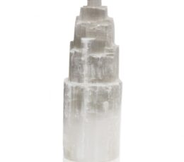 Natural Selenite Tower Lamp - 25 cm