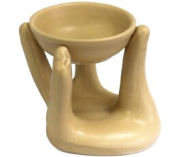 Open Hands Oil Burner - Tan