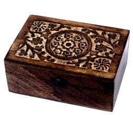 Aromatherapy Floral Carved Box (Holds 24 bottles)