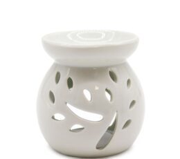 Sm Classic White Oil Burner - Tree Cut-out