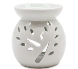 Lrg Classic White Oil Burner - Tree Cut-out