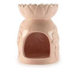 Ceramic Sunflower Oil Burner - Pastel Pink