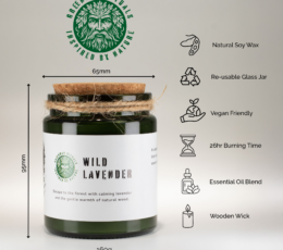 Greenman Woodwick Soy Candle - Wild Lavender