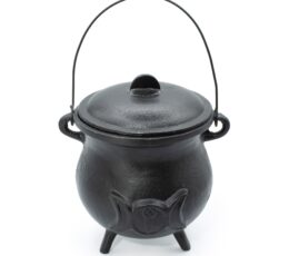 Extra Huge Cast Iron Cauldron with Triple Moon 23x18cm (at least 4kg)
