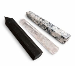 Gemstone Six Face Obelisk Point approx 17cm - Rainbow Moonstone